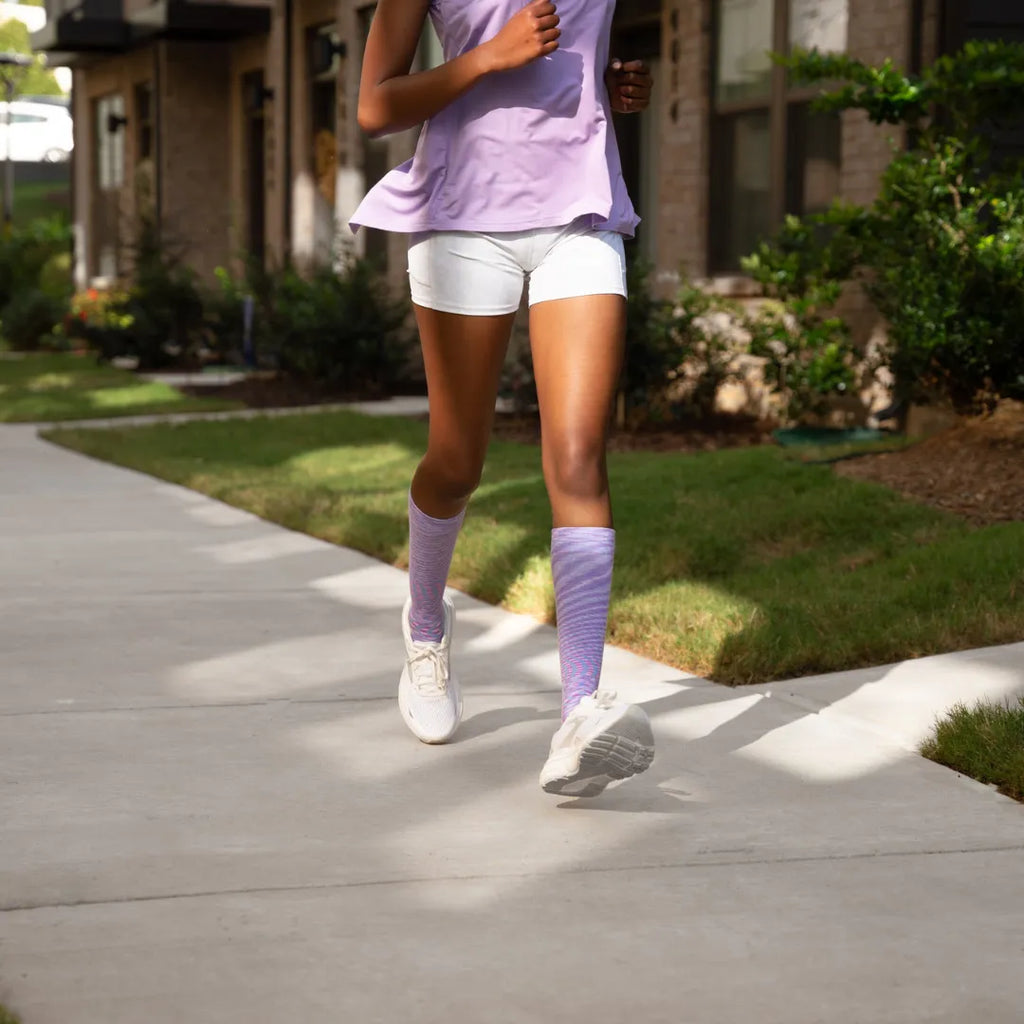 runner wearing galaxy wellness compression socks | OS1st